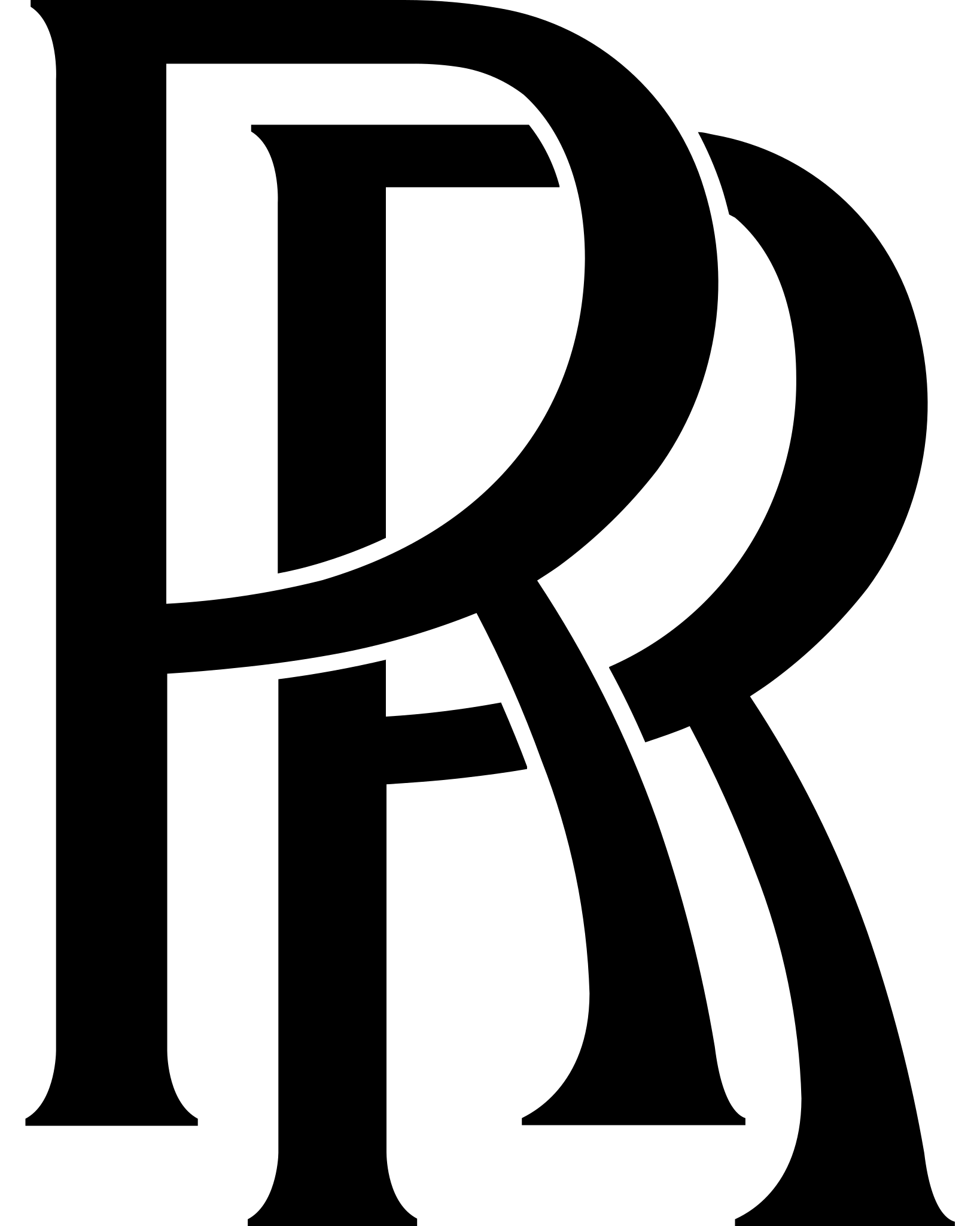 Black Rolls-Royce logo: two stylized interlocking