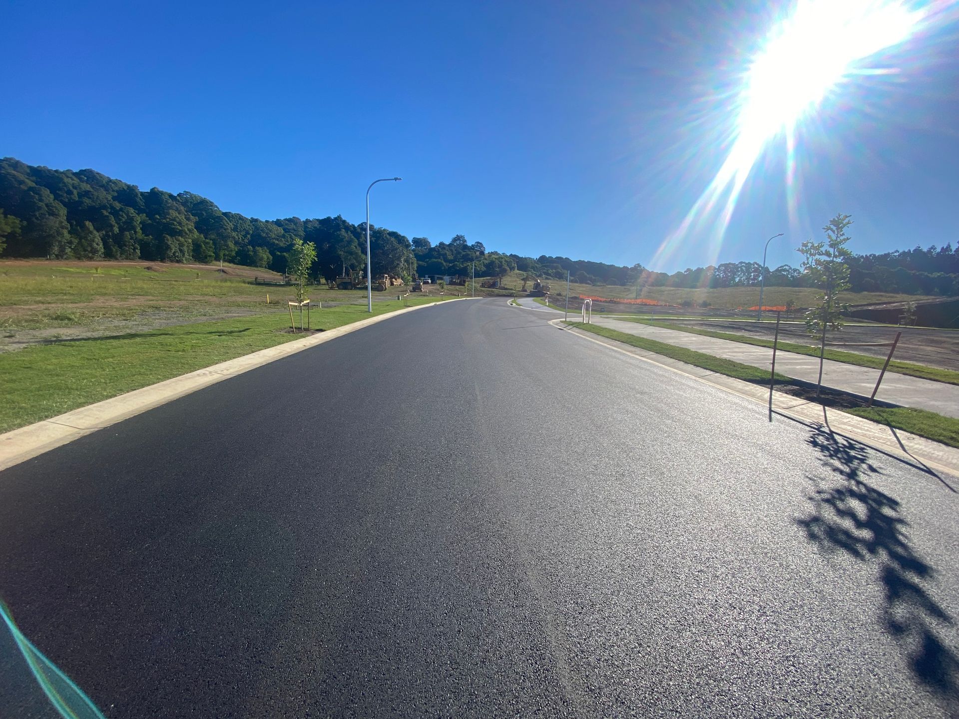 Road Sealed With Sun In The Background— J & M Bashforth & Sons In Brunswick Heads, NSW