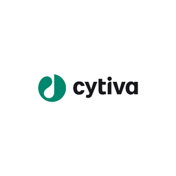 Cytiva logo: teal circular icon with black wordmark on white background