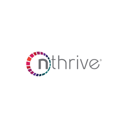Nthrive logo with multicolored circular icon and gray text