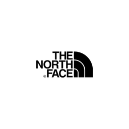 The North Face logo in black on a white background