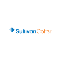 SullivanCotter logo in blue and orange on a white background