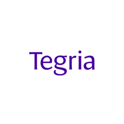 Purple “Tegria” wordmark on a white background