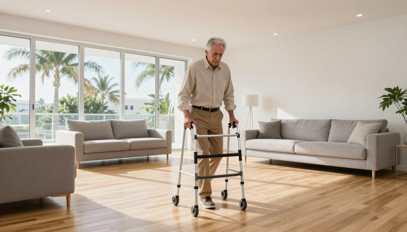 Safe modern living room for seniors