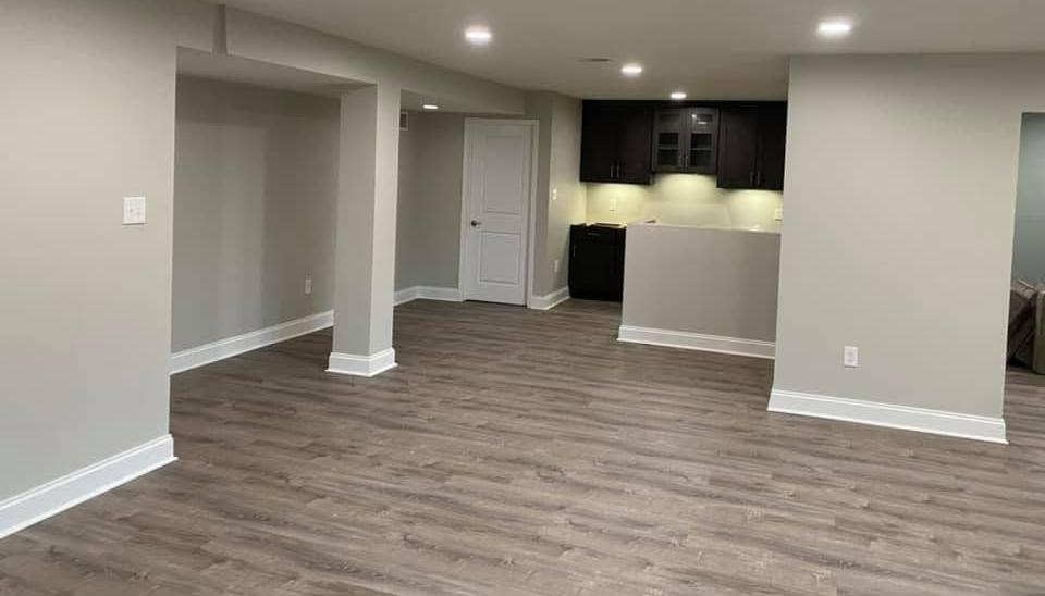 basement newly remodeled without furniture