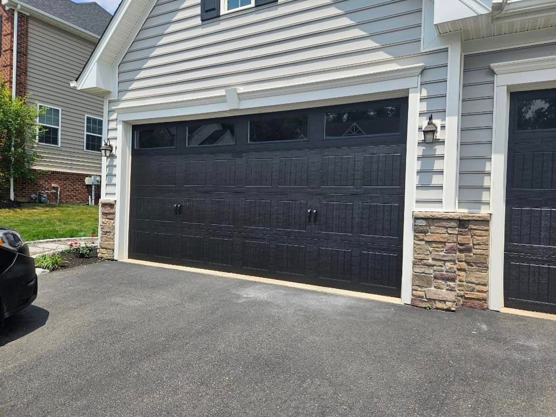 garage door painted black