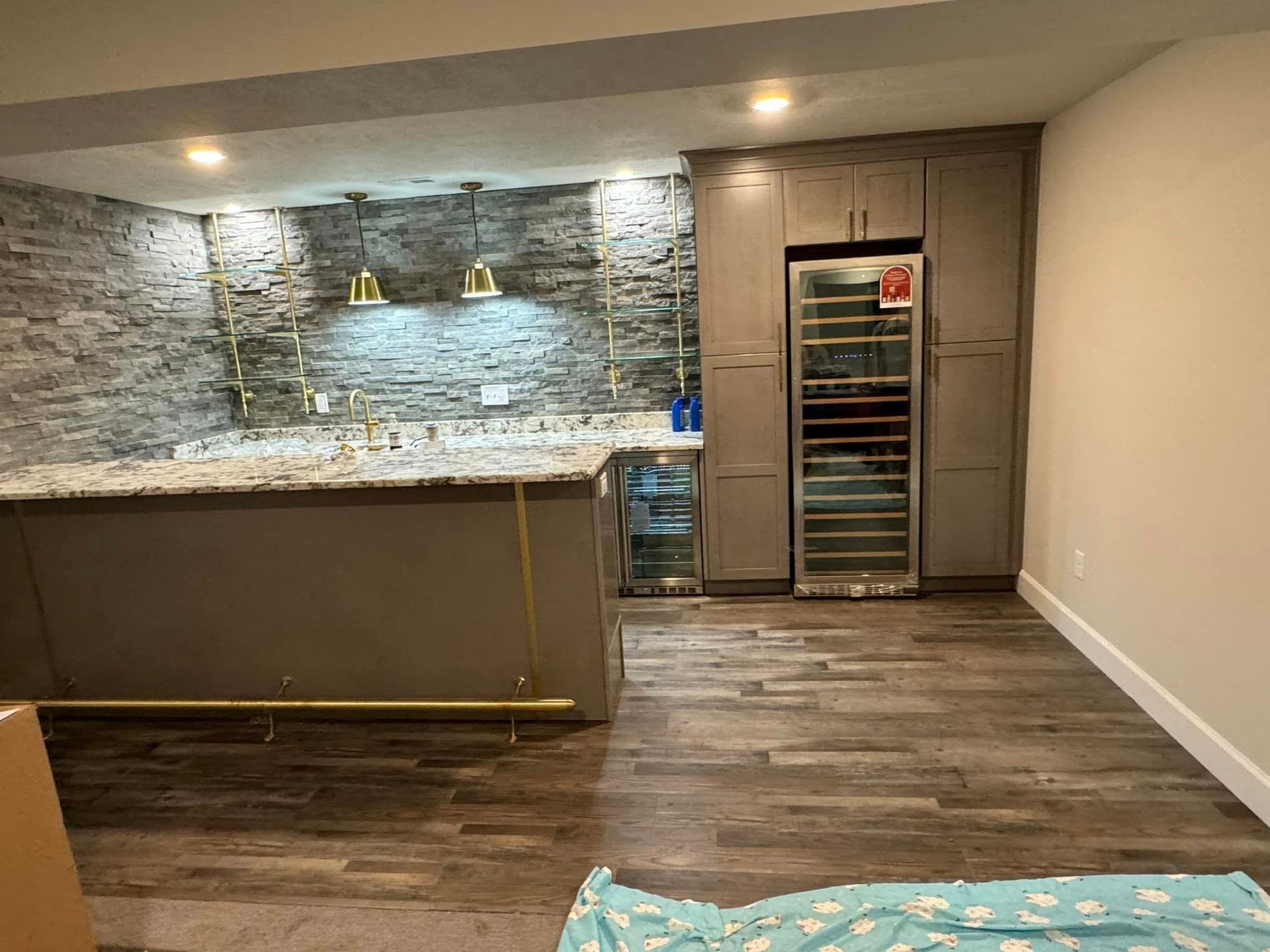 basement bar finished by Obringer's painting and remodeling