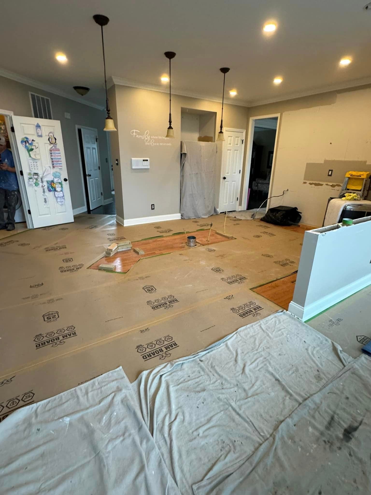 another photo with kitchen remodeling in process