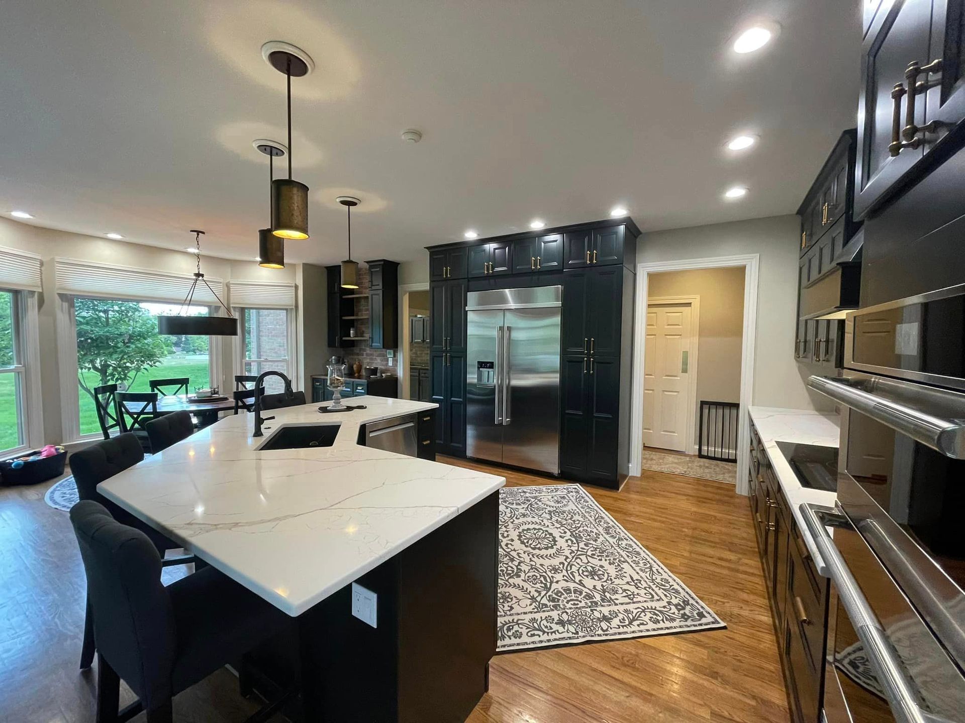 dark blue kitchen view 1