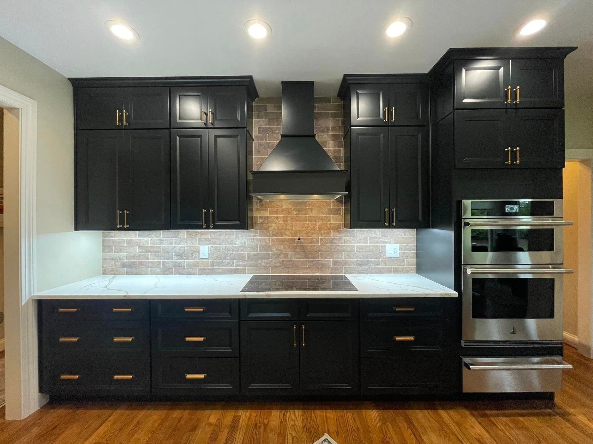 dark blue kitchen view of range hood 6