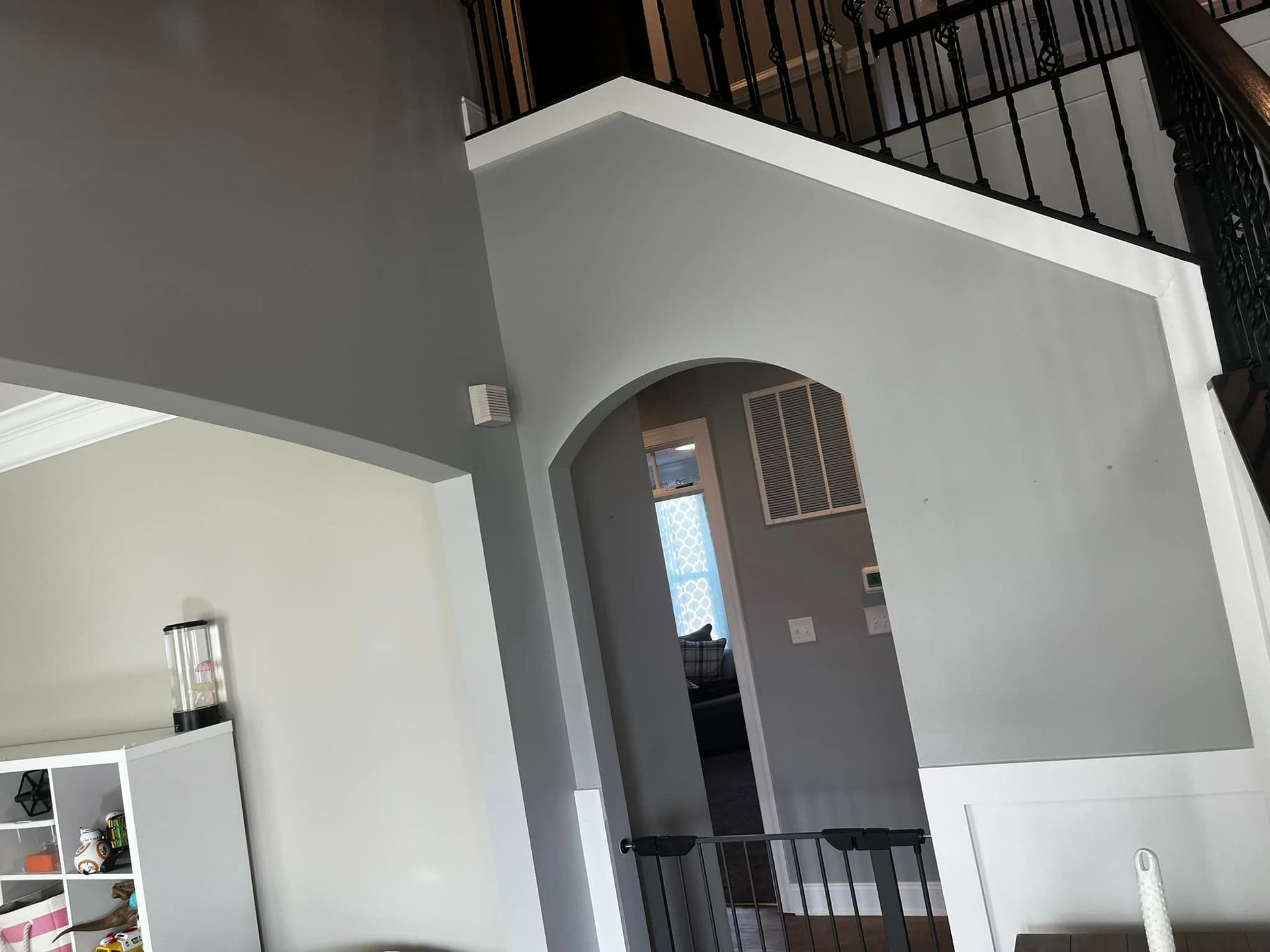 Interior walls of a home painted grey by Obringer's Painting and Remodeling