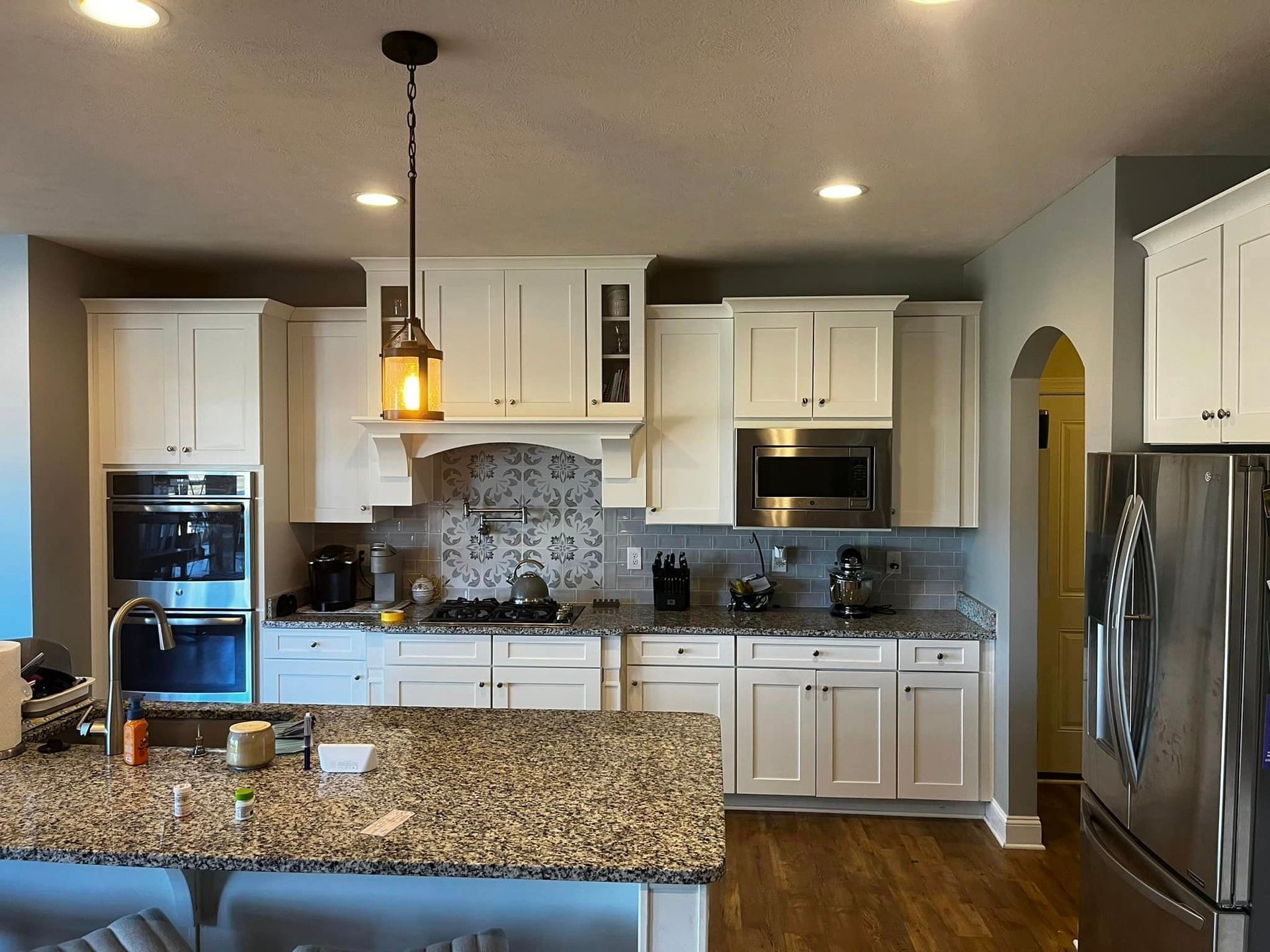 Kitchen cabinets and walls painted by Obringer's Painting and Remodeling