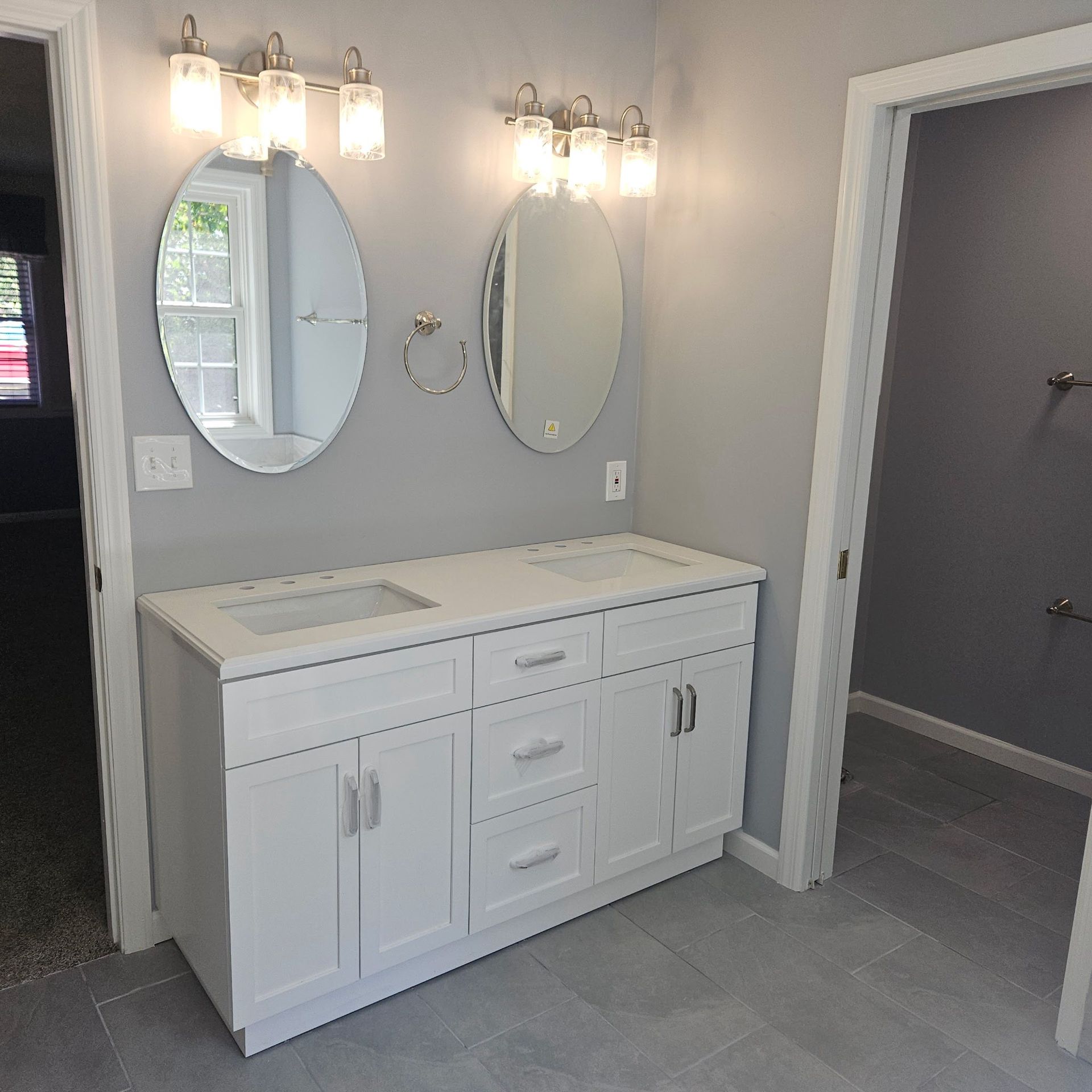 newly remodeled bathroom by Obringer's Painting & Remodeling