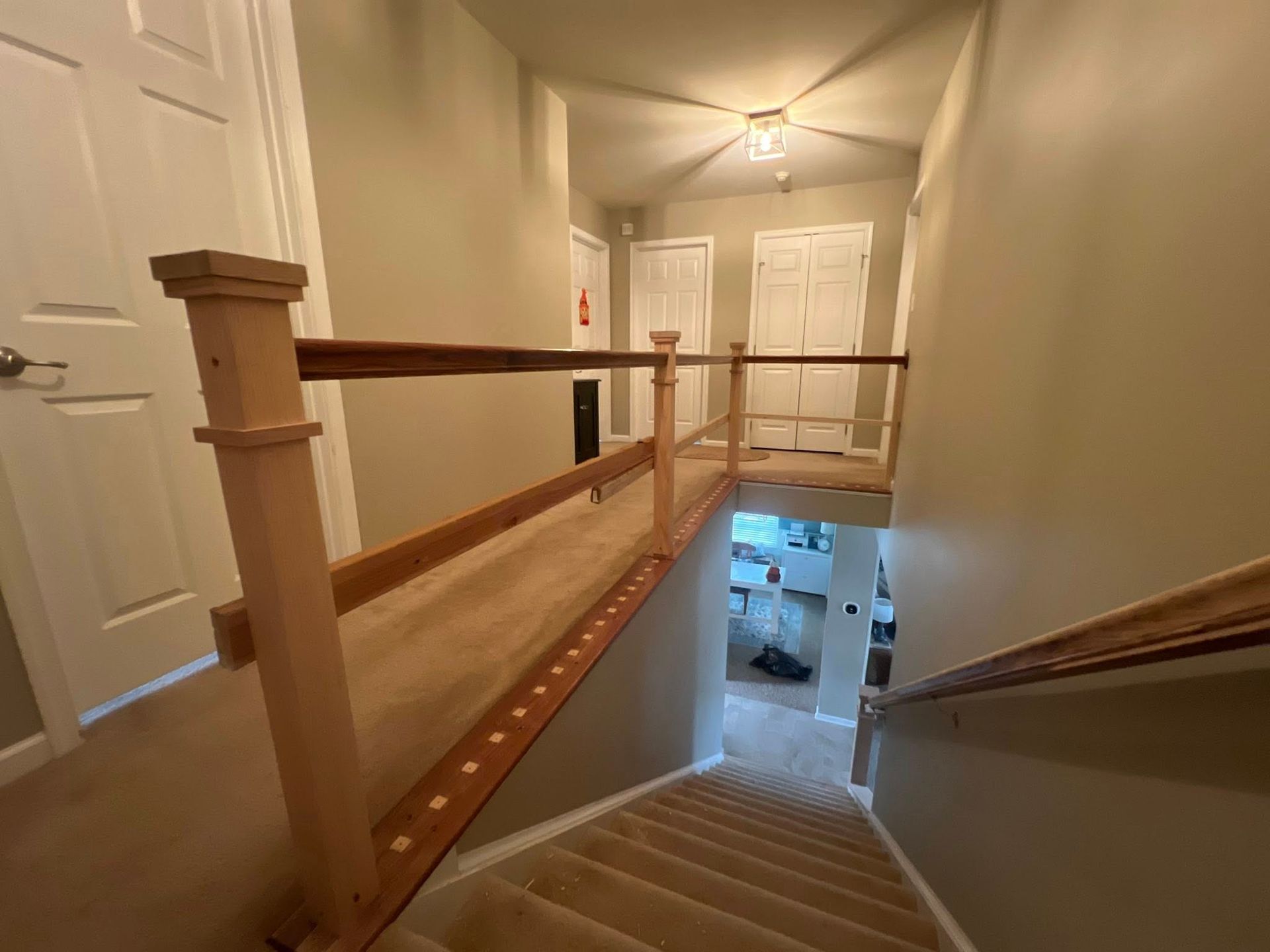 image of stair railing remodel in progress