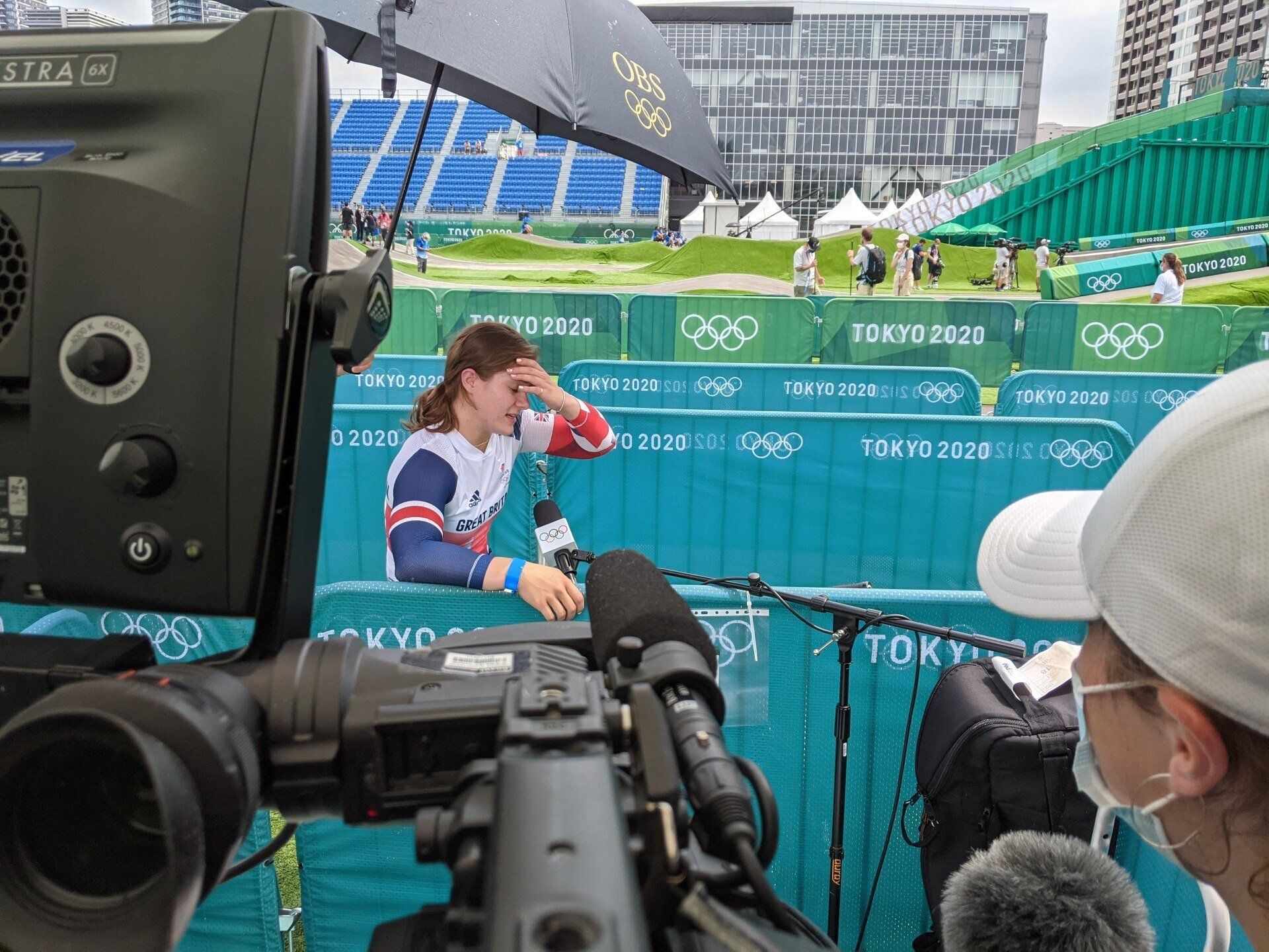 Tom Pawson filming Olympic BMX finals