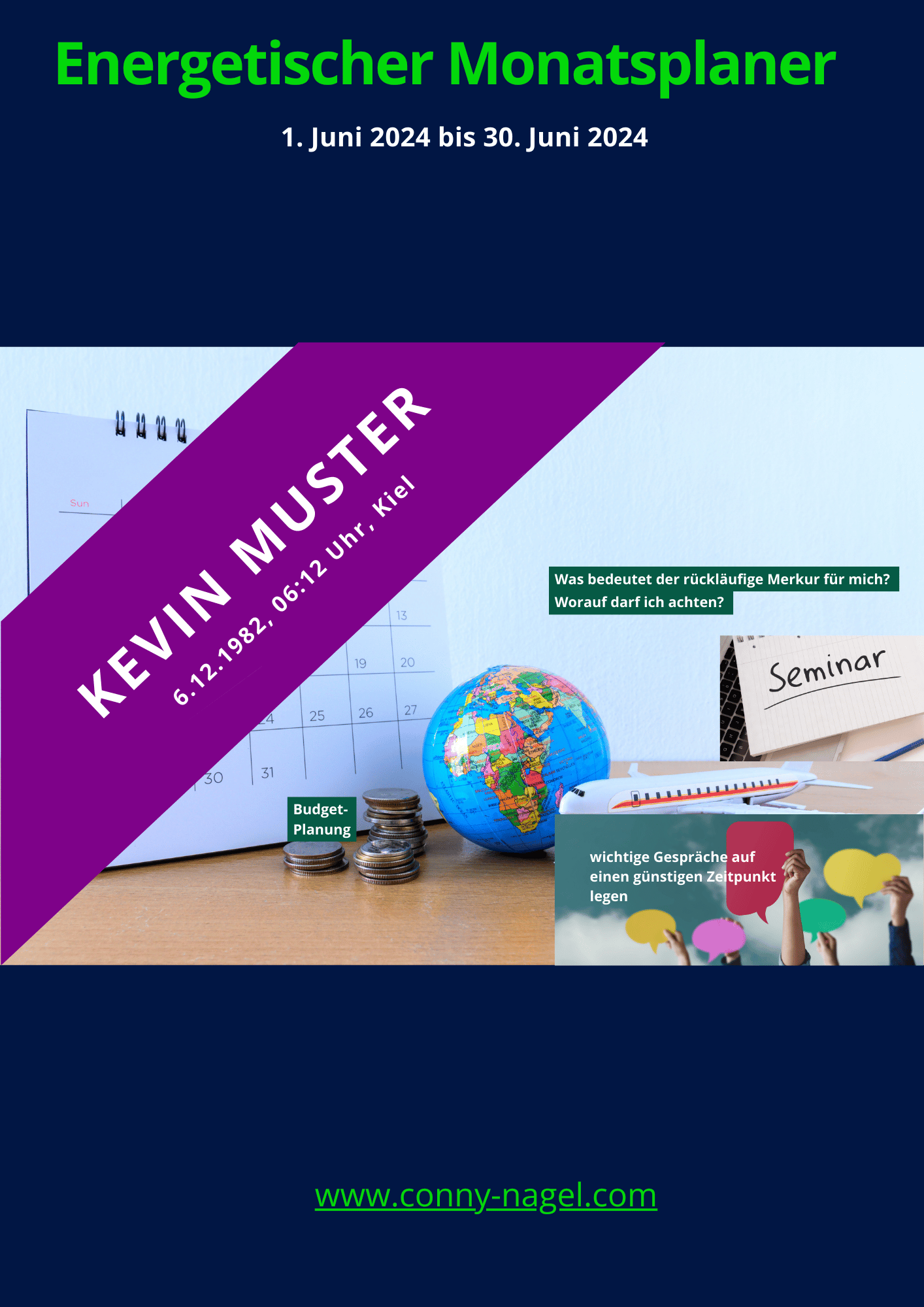 Kalender, Quartalsplanung, Globus, Geld