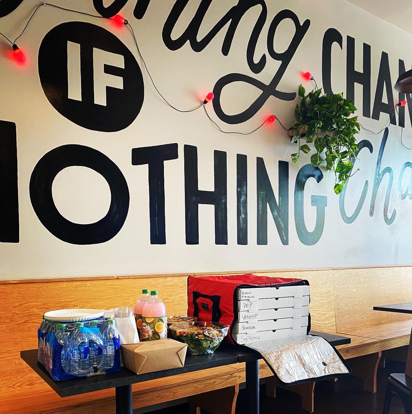 Large to-go order for a party.