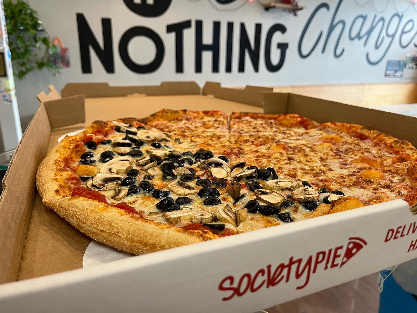 Half and half Pizza.