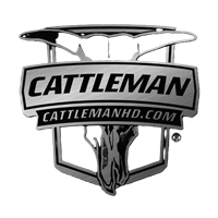 A black and white logo for a company called cattleman.