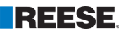 A close up of the reese logo on a white background.