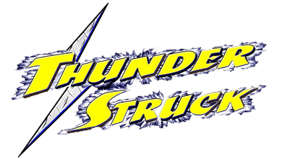 A logo for thunder truck with a lightning bolt in the middle.