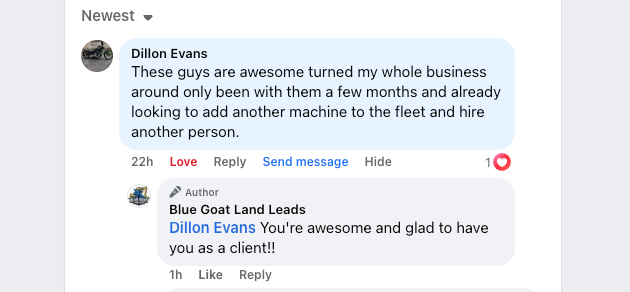 Post from Brooke Heath about a 9-figure bid from website/lead generation.
