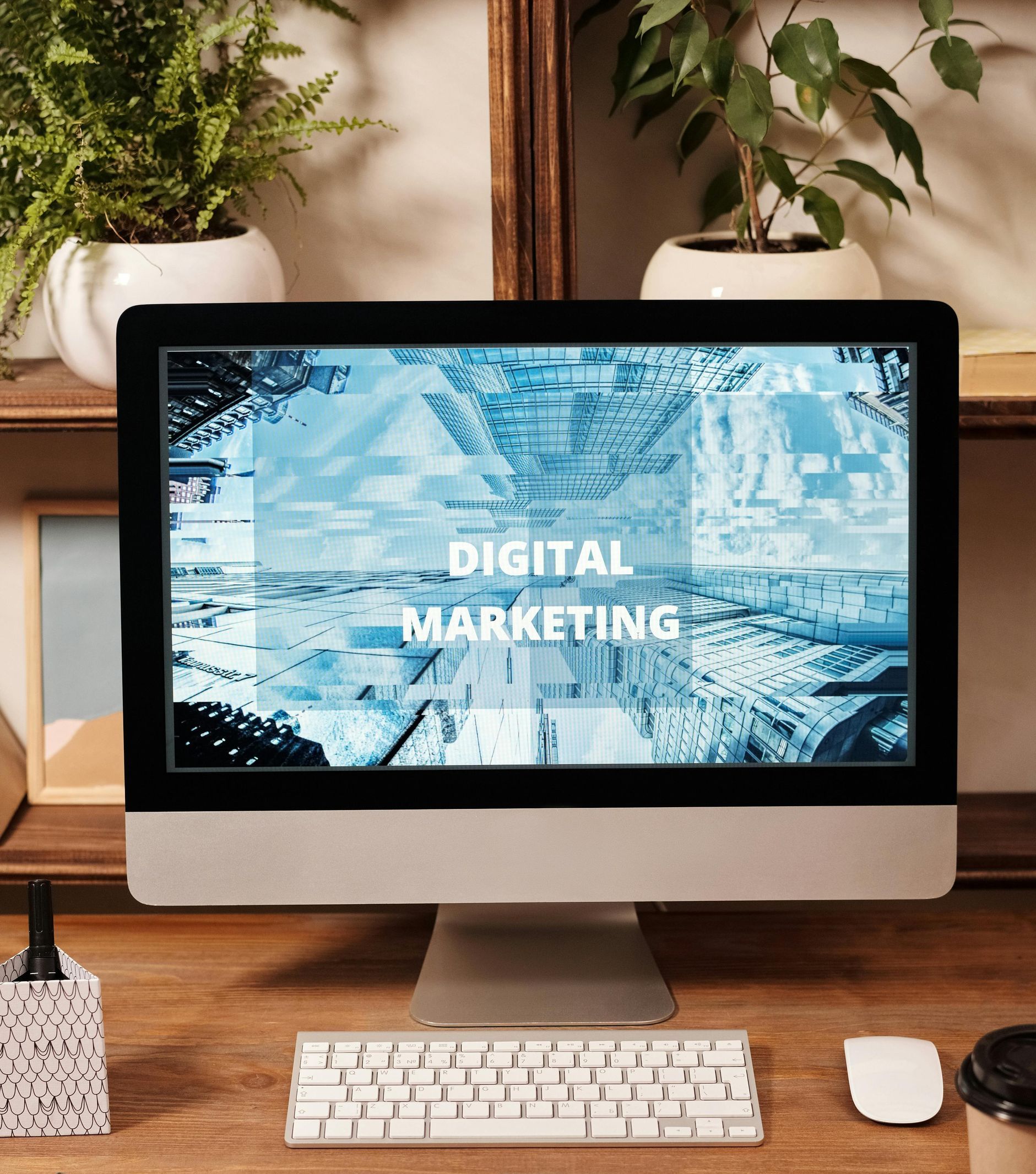 Desktop computer displaying