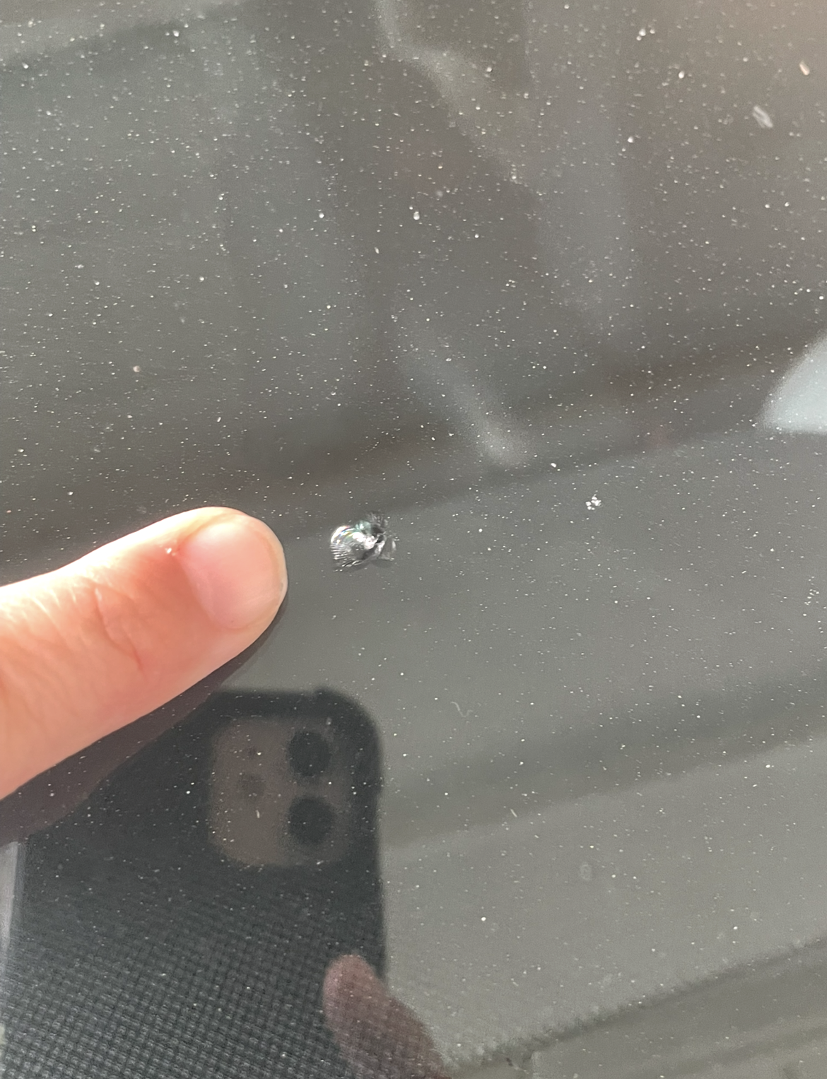 Before heavy equipment windshield rock chip repair in Waco, TX