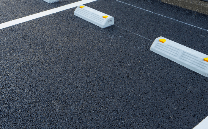 a newly paved parking lot