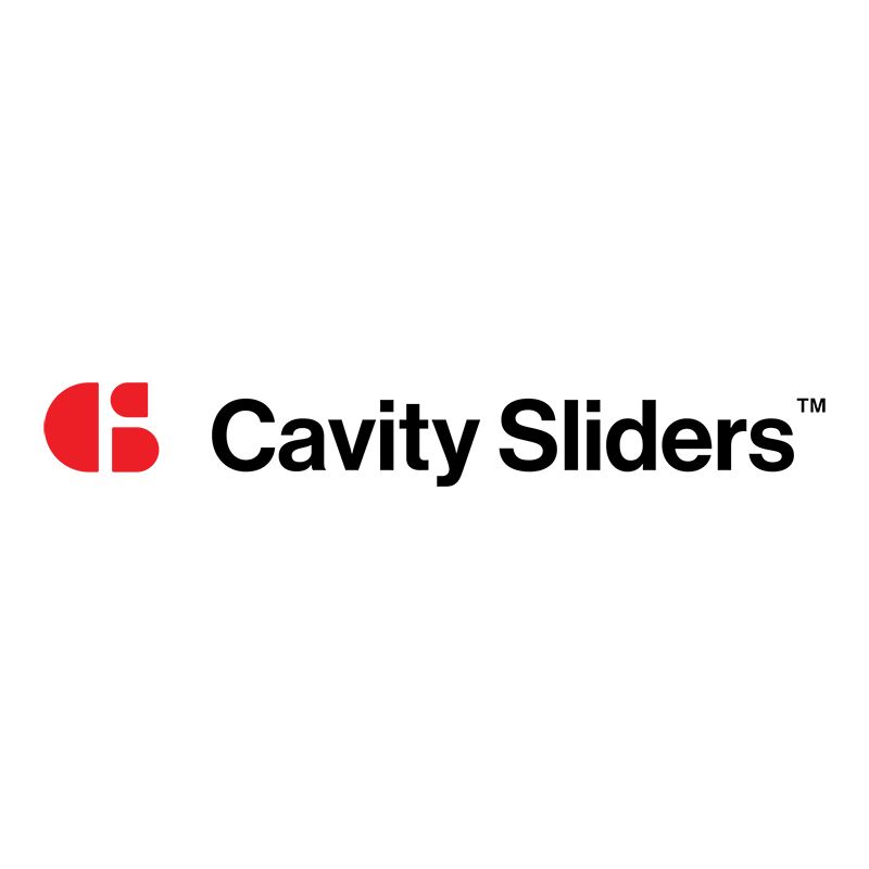 The cavity sliders logo is on a white background.