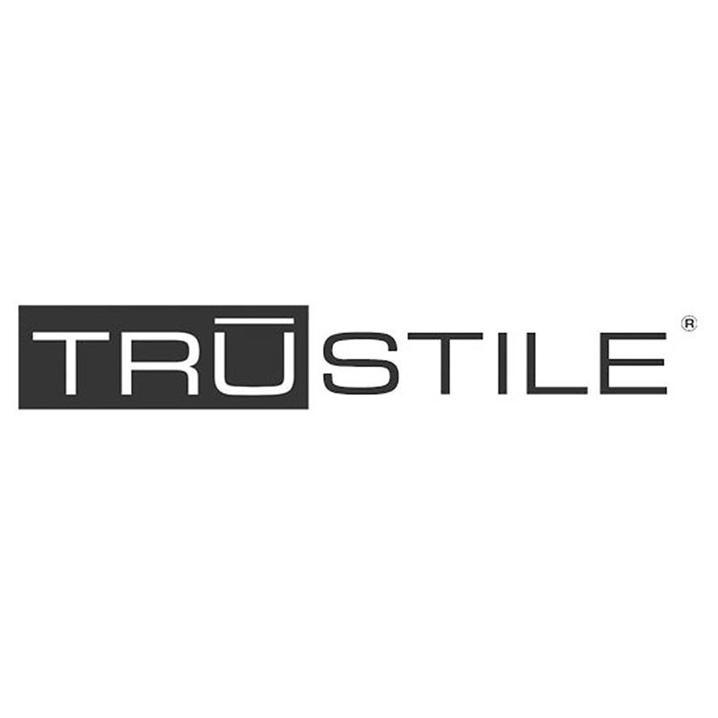 A black and white logo for a company called trustile.