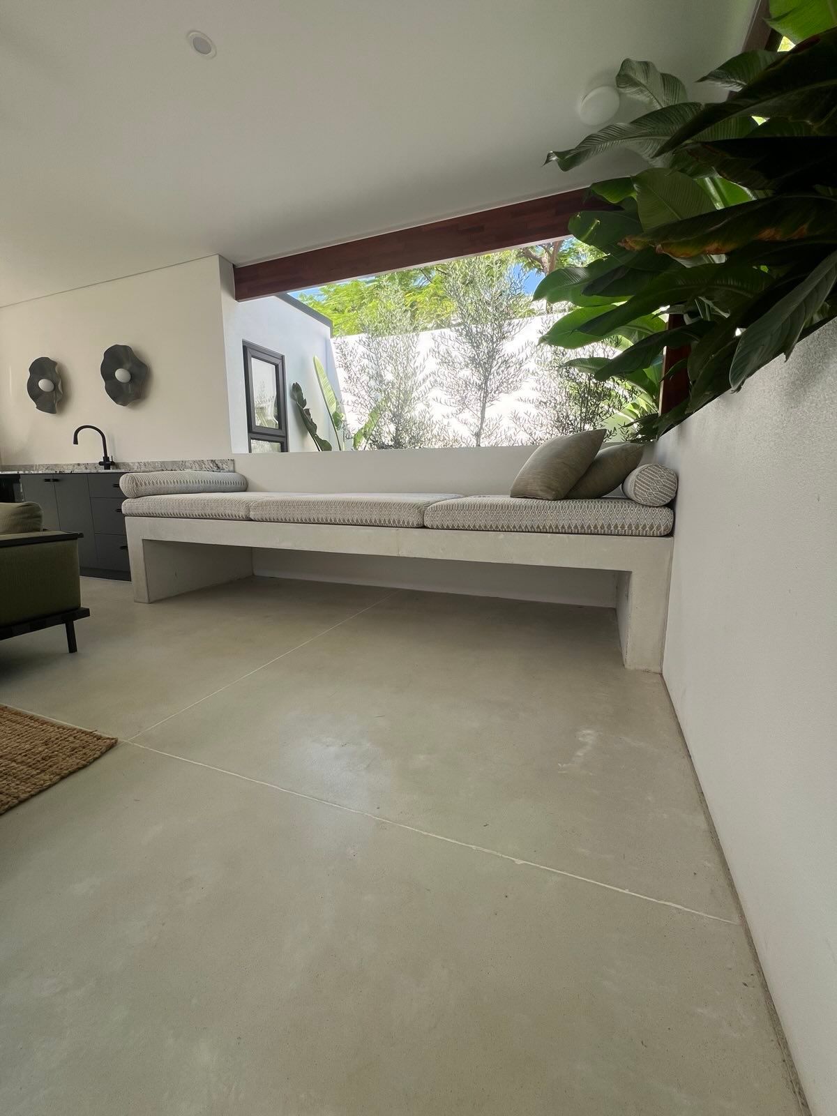 architectural concrete bench seat for home alfresco