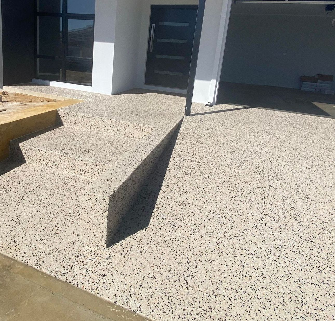 Exposed Aggregate Stairs , Exposed Aggregate Pathway & Exposed Aggregate Driveway at Perth Home