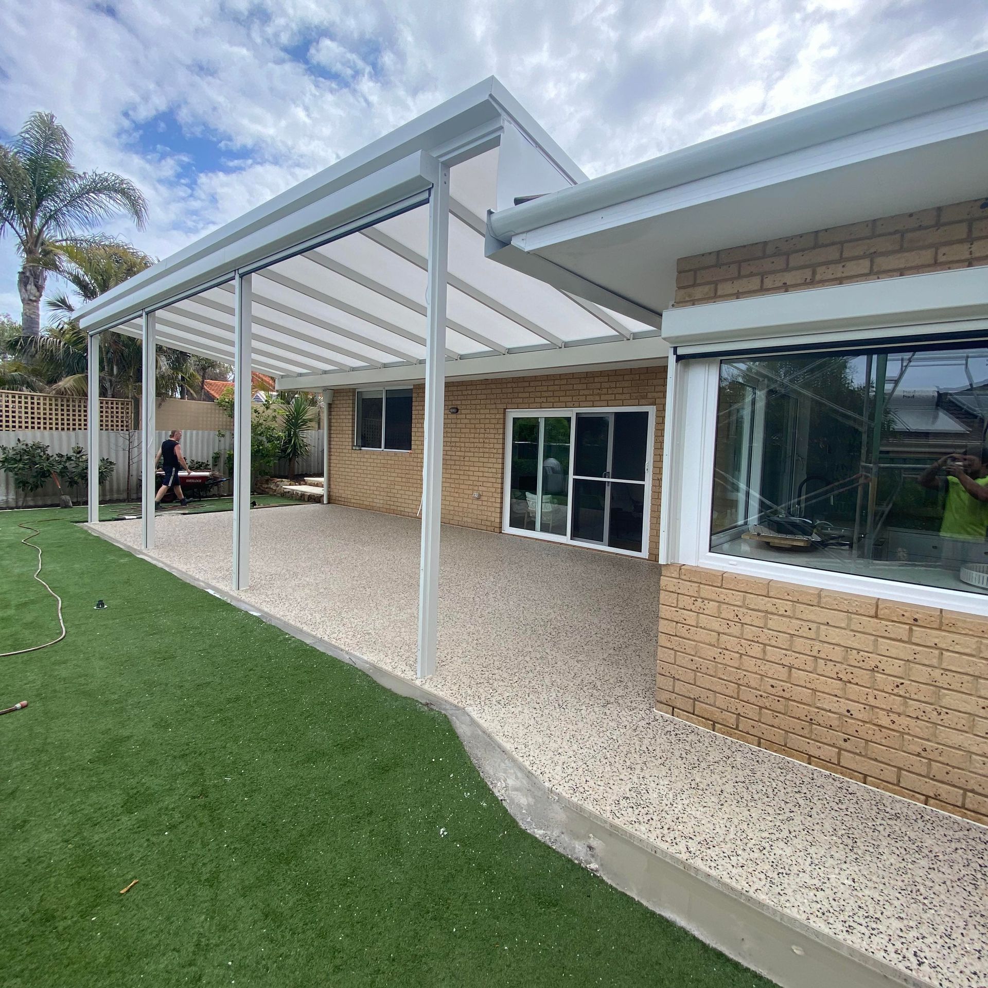 stunning honed concrete patio floor