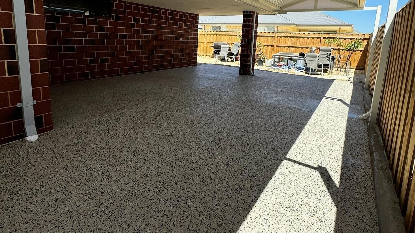Kajaani white aggregate mix poured for new entertaining area