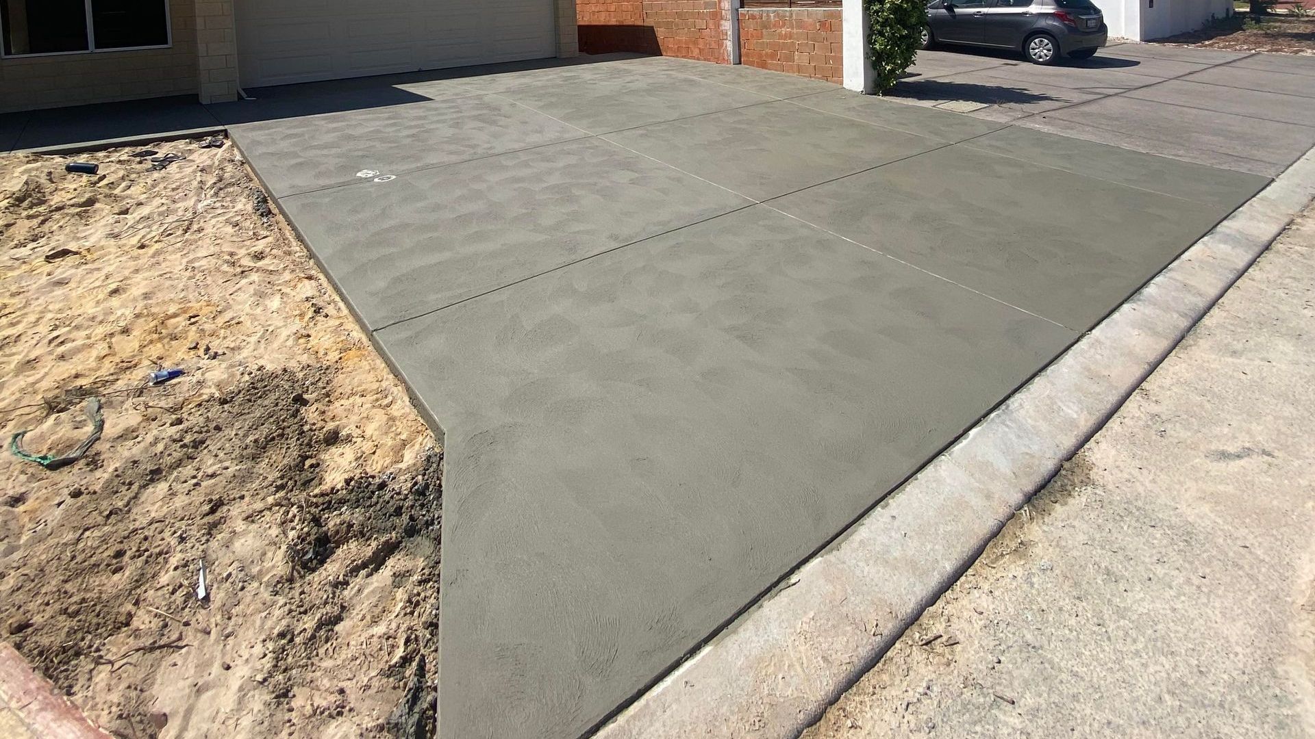 Two Car Grey Concrete Driveway