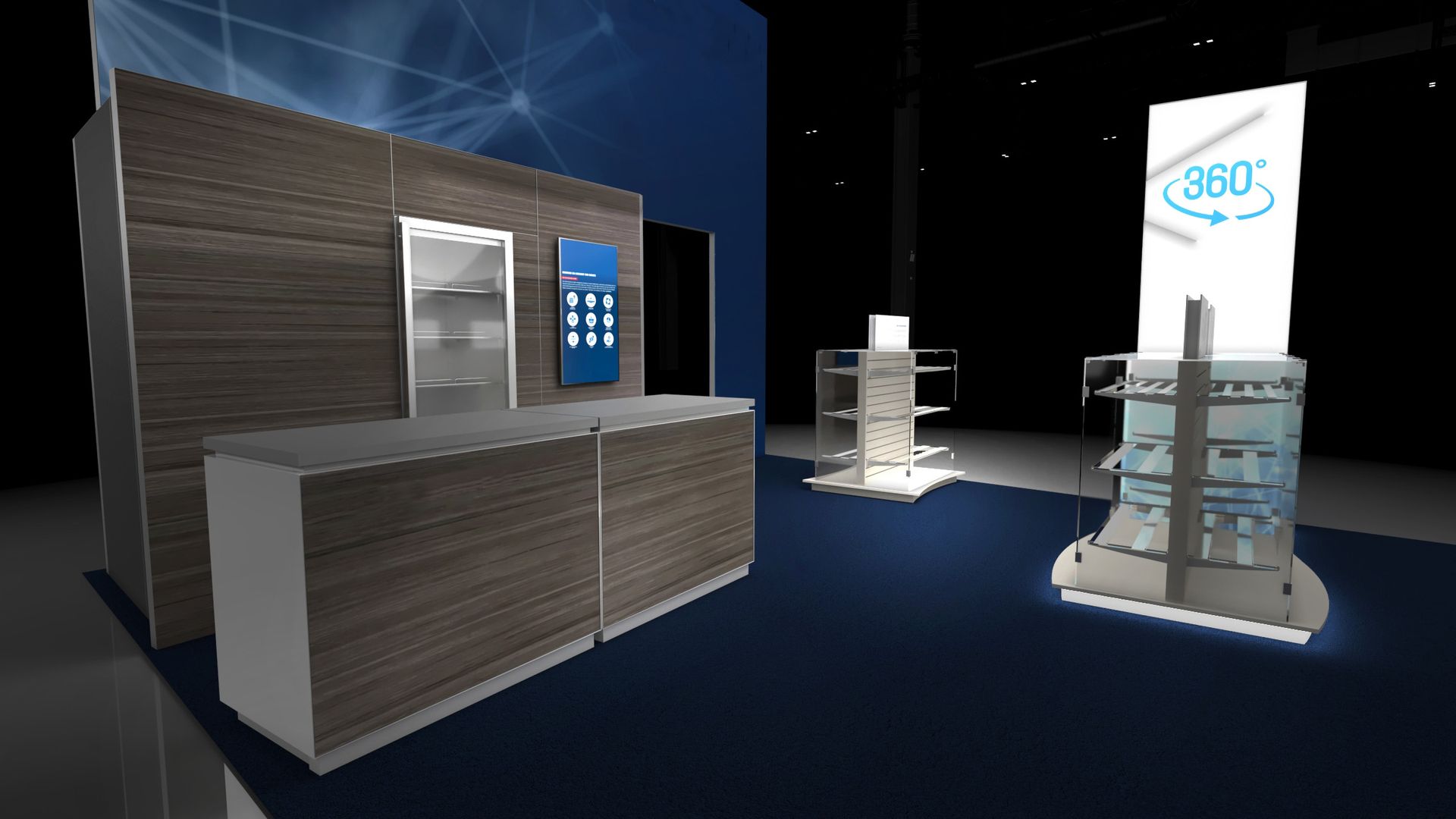 A trade show display render.