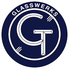 Blue circle logo with