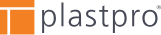 Logo of Plastpro, with orange square pattern and gray text.