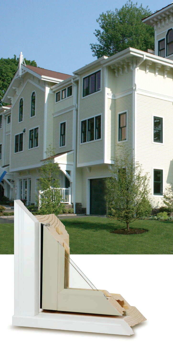 Tasman aluminum-clad windows color chart with swatches and dark window close-up