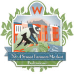 A logo for the 32nd street farmers market in baltimore
