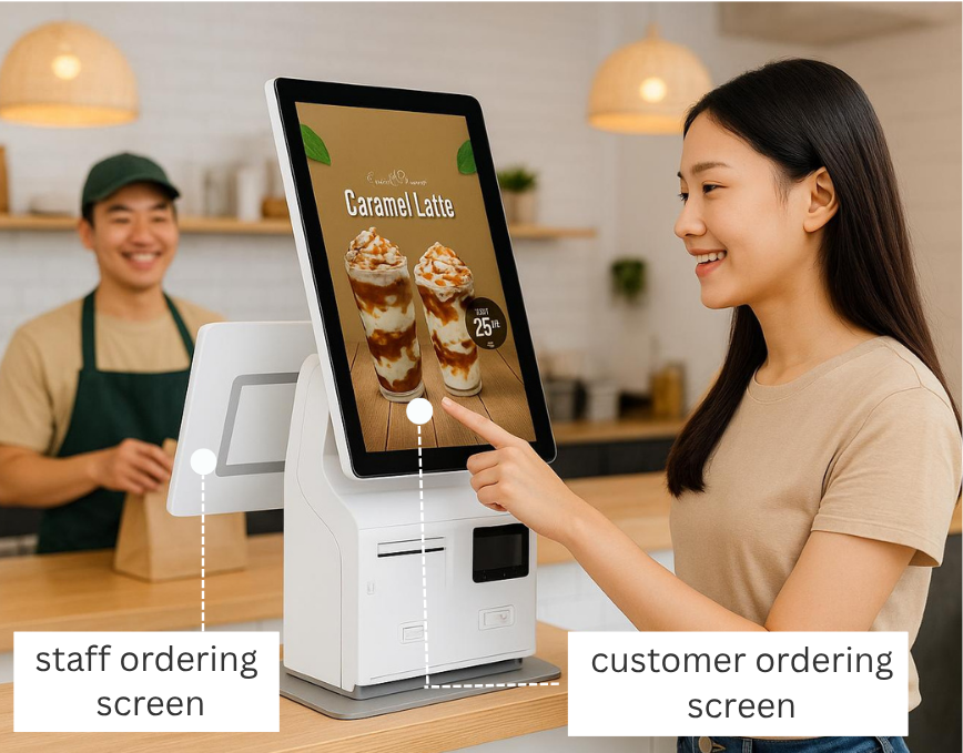 Hybrid POS System and self ordering kiosk Hybrid POS system and self ordering kiosk