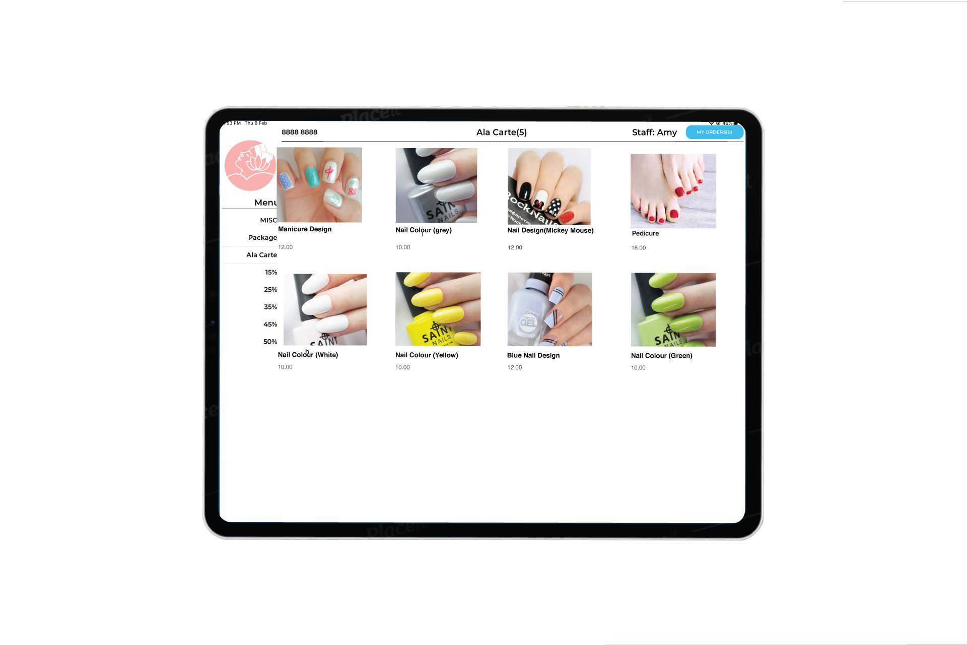 salon pos system ipad self ordering