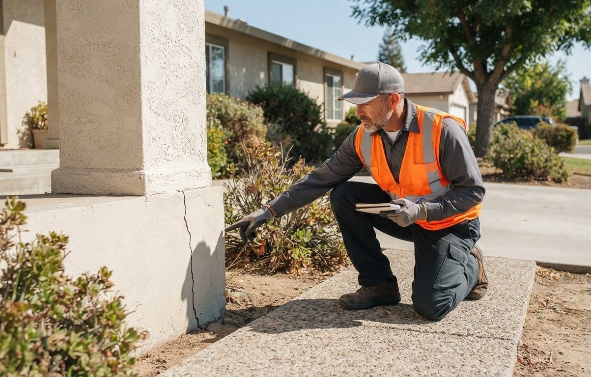 Foundation cracks caused by settlement and shifting soil conditions