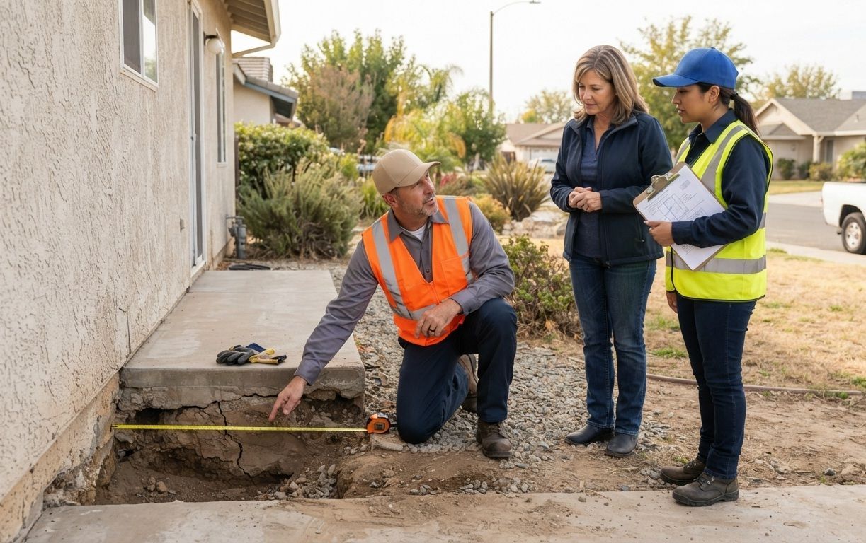 Foundation inspection performed to evaluate stabilization needs