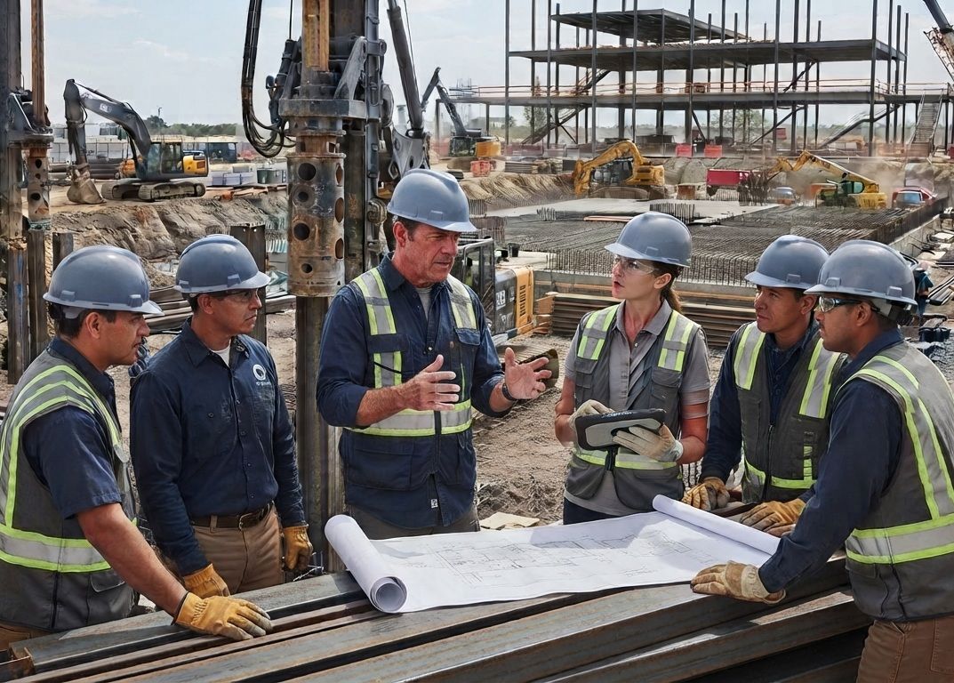  Foundation repair professionals conducting a structural inspection
