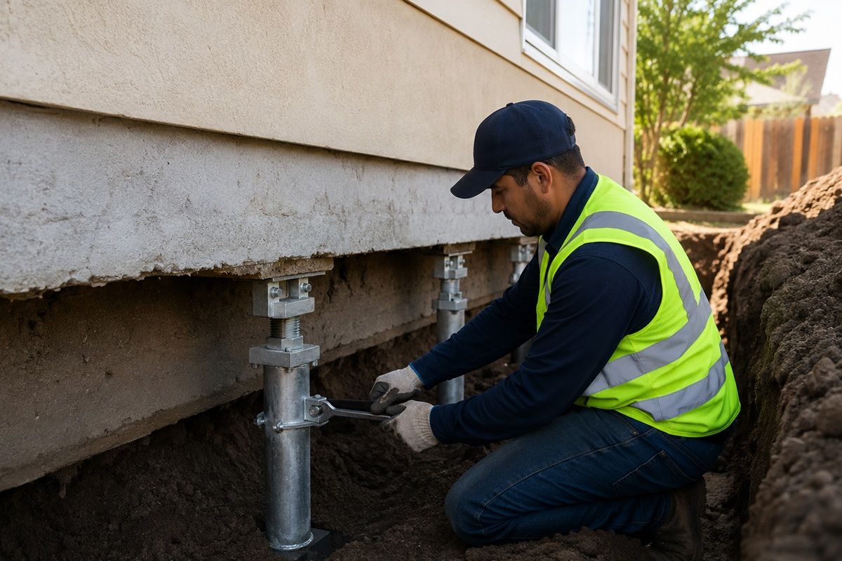 Foundation stabilization achieved through professional underpinning methods