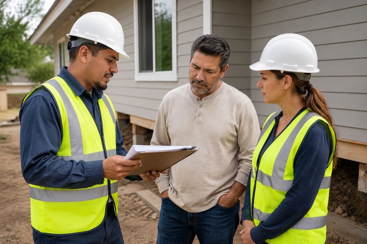 Foundation specialist evaluating factors that affect helical pier installation costs in Tulare