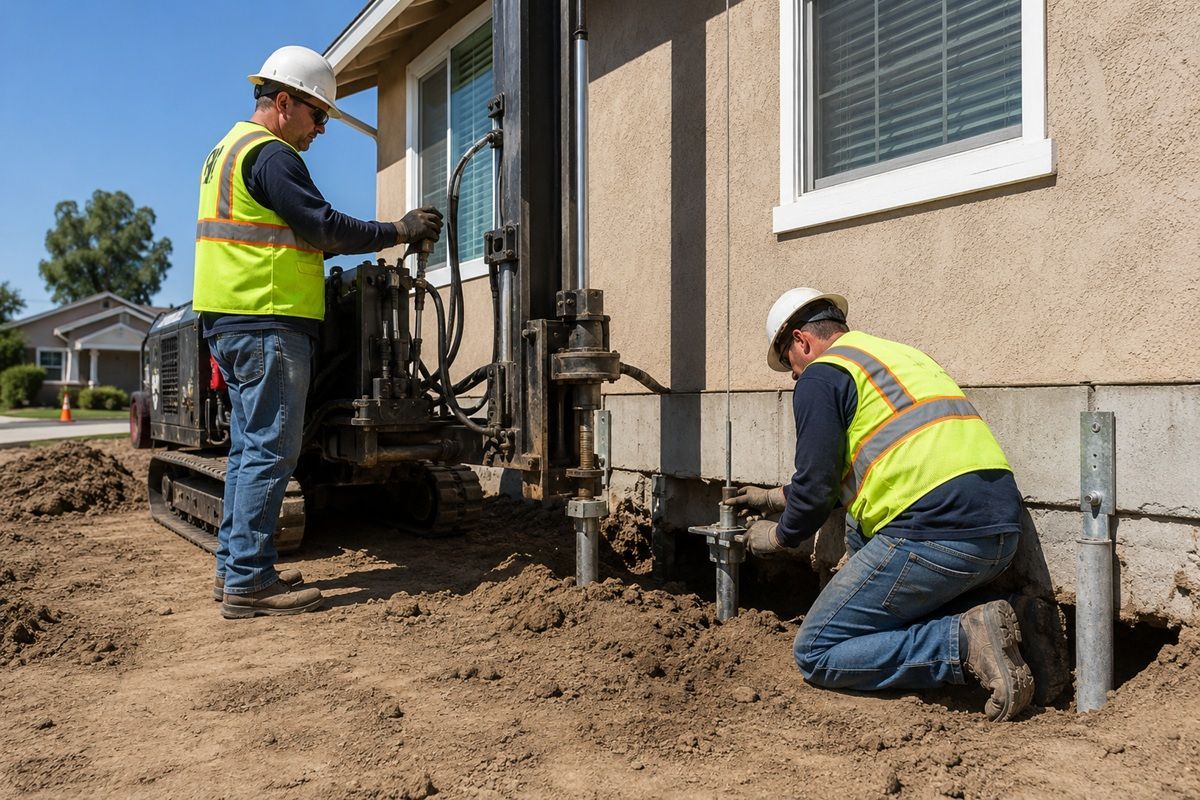 Residential foundation stabilization project completed in Tulare