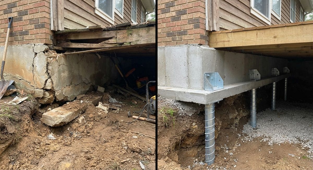Settlement repair project completed for a residential foundation

